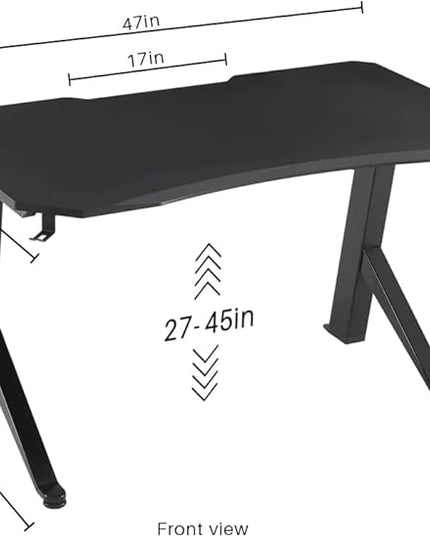 STARY Electric Memory Preset 48 x 24 Inches Adjustable Height Computer Workstation Sit Stand Home Office Desk with Splice Board, 4824, Black Desktop/Black Frame with Storage Shelf - LeafyLoom