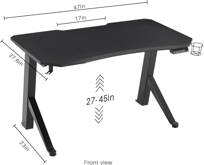 STARY Electric Memory Preset 48 x 24 Inches Adjustable Height Computer Workstation Sit Stand Home Office Desk with Splice Board, 4824, Black Desktop/Black Frame with Storage Shelf - LeafyLoom