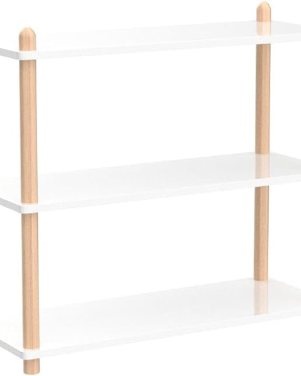 IOTXY 3-Tier Wooden Shelf Bookcase - Modern Open Bookshelf, Free Standing Storage Rack, Multifunctional Display Stand for Home and Office, White, Rectangle - LeafyLoom