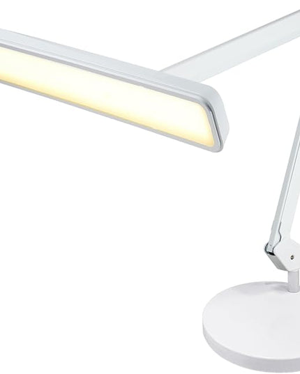 Neatfi (New Model XL 2,500 Lumens LED Task Lamp, 3 Light Modes, 3000-6000K Correlated Color Temperature, 30W Super Bright Desk Lamp, Dimmable, 162 Pcs SMD LED (CCT with Base, White) - LeafyLoom