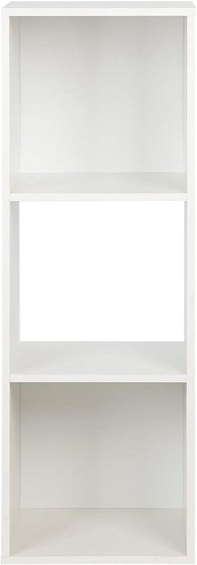 PACHIRA E-Commerce Wooden Storage Cubes Bookcase, Unit Shelf, Closet Cabinet, Organizer Rack in Living Room, Bedroom, Study, 3 Cube, White - LeafyLoom