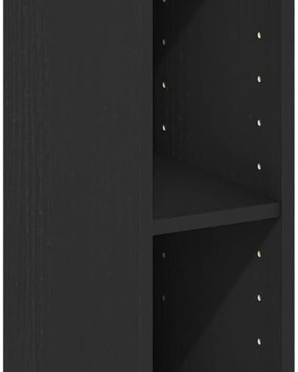 Furinno Fulda 2-Tier Space Saving Storage Shelf Bookcase, 6-Inch Width, Blackwood - LeafyLoom