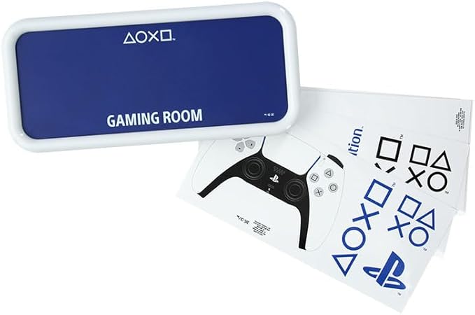 PlayStation Official Licensed Customizable LED Gaming Room Sign with Stickers, Gamer Gift Decor for Wall or Door by Paladone (Blue) - LeafyLoom