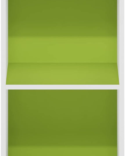 Furinno Luder Bookcase / Book / Storage, 2-Tier Cube, Green/White - LeafyLoom