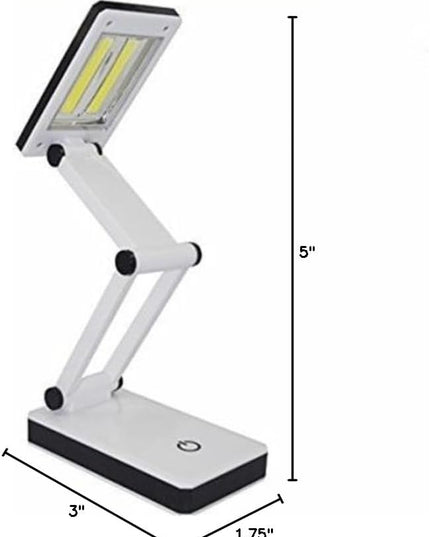 [New Version] Super Bright COB LED Portable Desk Lamp Travel Lamp :Foldable, Touch Sensitive Control, 3 Adjustable Brightness Levels, Battery and USB Powered - LeafyLoom