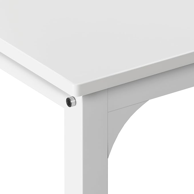 soges 4 Person Dining Table Set,43.3 inch Kitchen Table Set for 4,2 Chairs with Backrest,2-Person Bench with Storage, White Rack,Nesting Furniture Set for Dining Room and Restaurant, White - LeafyLoom