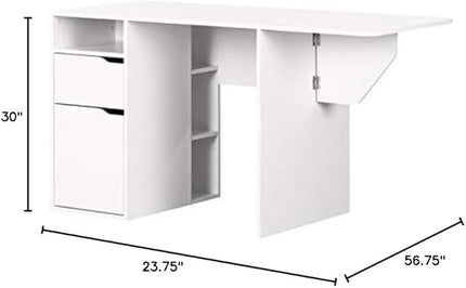 South Shore Crea Expandable Craft Table-Pure White - LeafyLoom
