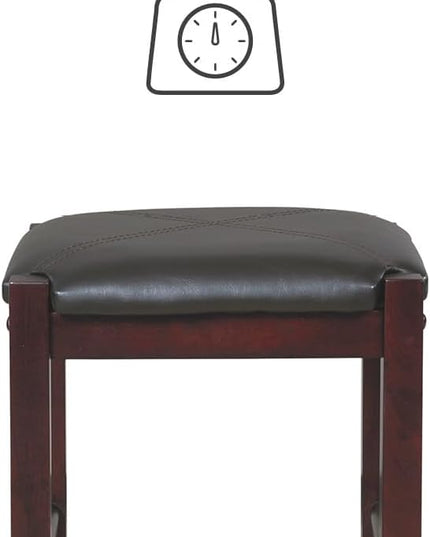 Linon Brown 3-Piece Table Faux Marble Tavern Set, 42" w x 22.25" d x 36" h - LeafyLoom