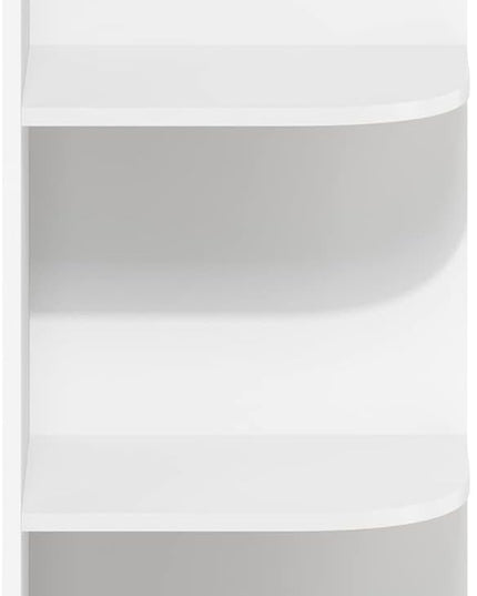 Furinno Pasir 3-Tier Corner Open Shelf Bookcase, White - LeafyLoom