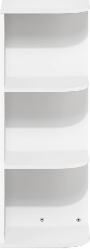 Furinno Pasir 3-Tier Corner Open Shelf Bookcase, White - LeafyLoom