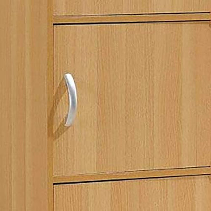 HODEDAH IMPORT 4-Shelf Bookcase Cabinet, Beech - LeafyLoom