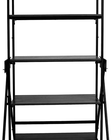 Origami Modern 2 in 1 Shelf to Table Style, Organizer Deco Rack Magically Turn to a Table/Desk in a Second, Fully Assembled, Patent Pending, Black(STT-BLKBLK) - LeafyLoom