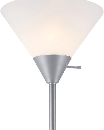 Globe Electric 67150 72" Floor Lamp, Silver, White Plastic Shade, On/Off Rotary Switch on Shade, Floor Lamp for Living Room, Floor Lamp for Bedroom, Home Improvement, Home Office Accessories - LeafyLoom