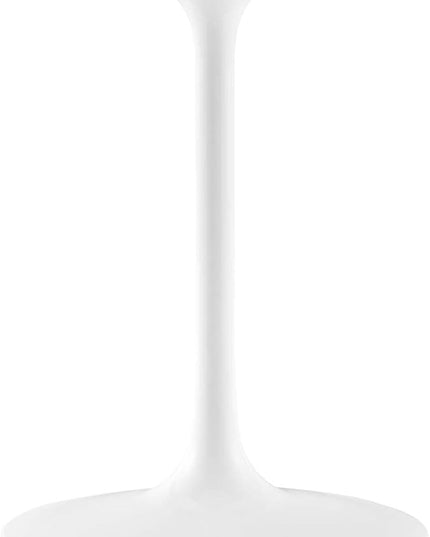 Modway Lippa 48" Oval-Shaped Mid-Century Modern Dining Table with Artificial Marble Top and White Base - LeafyLoom