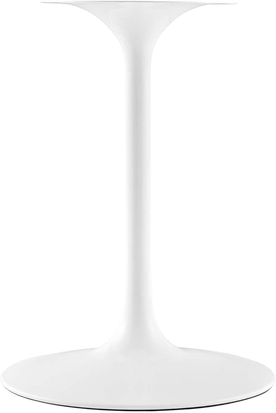 Modway Lippa 48" Oval-Shaped Mid-Century Modern Dining Table with Artificial Marble Top and White Base - LeafyLoom
