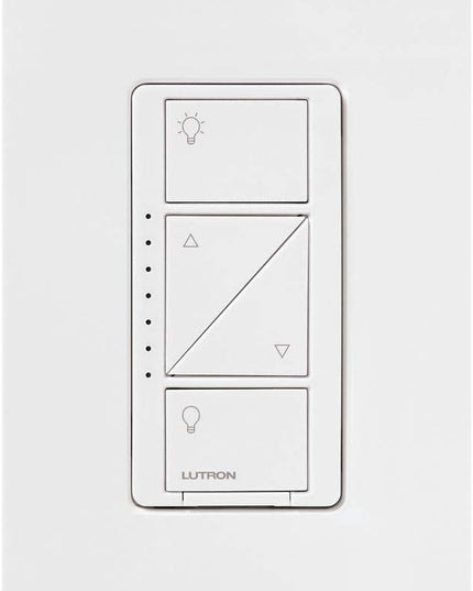 Lutron Caseta Original Smart Dimmer Switch With Wallplate (Lutron Smart Hub Required), for LED Lights, 150 Watt, Single-Pole/3-Way, No Neutral Required, PDW-6WCL-WH-A, White Lutron