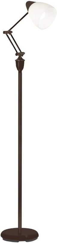 OttLite Webster Adjustable LED Floor Lamp – Metal Bronze Painted Finish, Modern Contemporary Design, Adjustable Glass Shade, Floor Step Switch, for Reading & Crafting - LeafyLoom
