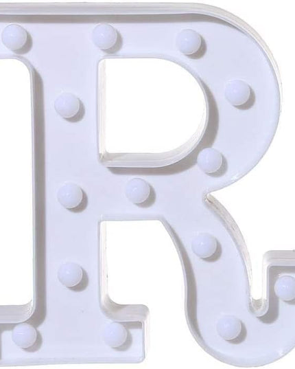 LED Marquee Letter Lights Sign R 26 Alphabet Light Up Letters Sign for Night Light Wedding Birthday Party Battery Powered Christmas Lamp Home Bar Decoration (R) - LeafyLoom