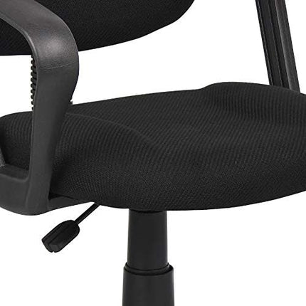 Boss Office Products Perfect Posture Delux Fabric Task Chair with Loop Arms in Black - LeafyLoom
