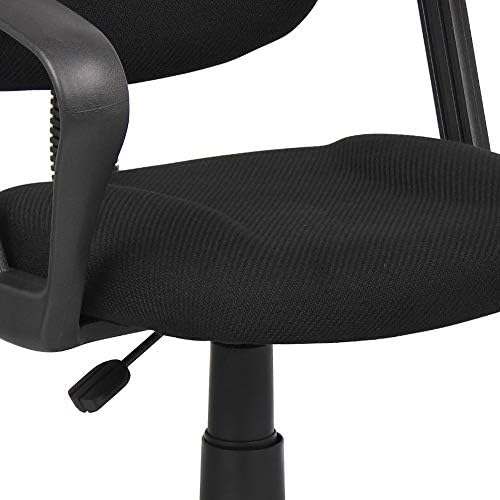 Boss Office Products Perfect Posture Delux Fabric Task Chair with Loop Arms in Black - LeafyLoom