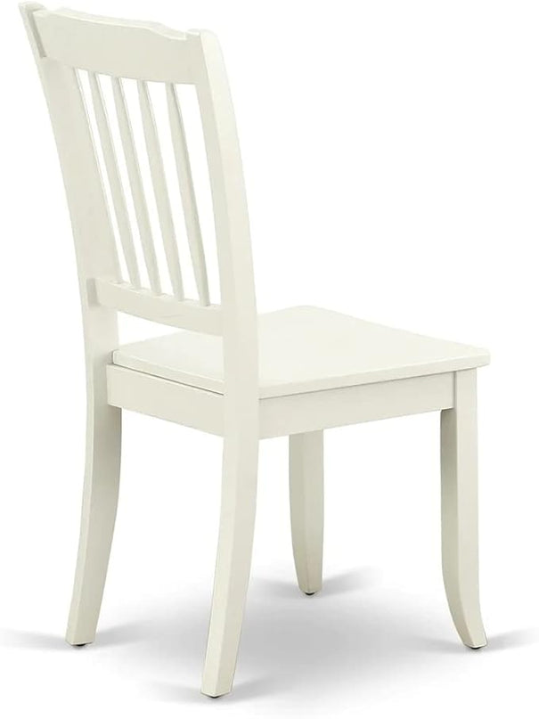 East West Furniture MZDA3-LWH-W Monza 3 Piece Room Furniture Set Contains a Rectangle Kitchen Table with Dropleaf and 2 Dining Chairs, 36x54 Inch - LeafyLoom