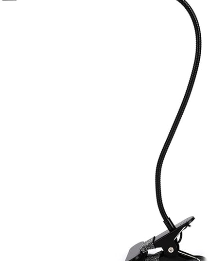 Meichoon Desk Lamp with Clamp Desktop Clip-On LED Illuminating Light Flexible Metal Hose Eye-Caring Table Lamp for Bedroom Bedside Office Study Work Reading Embroidery UK10 Black - LeafyLoom