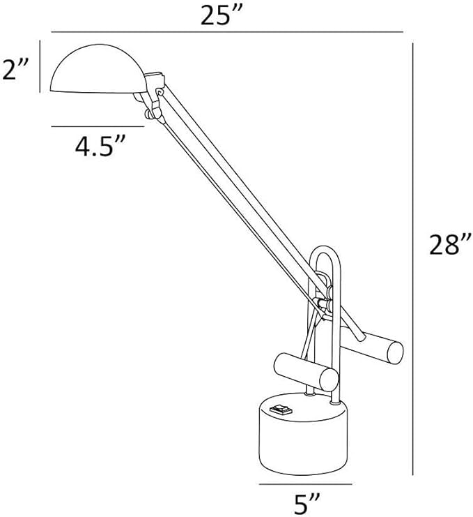 Lite Source LS-306BLK Halotech 29-Inch 8W LED Desk Lamp,Metal, Black - LeafyLoom