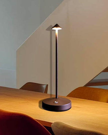 Cordless Table Lamps,Rechargeable Led Touch Bar Lamp, Portable Battery Desk Lamp,2 Level Brightness Dimmable Night Light,Minimalist Design, for Living Room/Restaurant/Couple Dinner/(Rust) - LeafyLoom