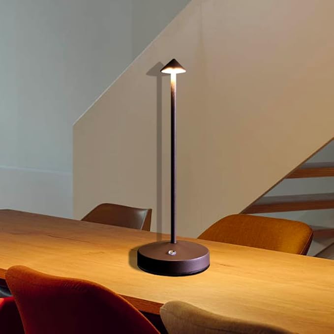 Cordless Table Lamps,Rechargeable Led Touch Bar Lamp, Portable Battery Desk Lamp,2 Level Brightness Dimmable Night Light,Minimalist Design, for Living Room/Restaurant/Couple Dinner/(Rust) - LeafyLoom