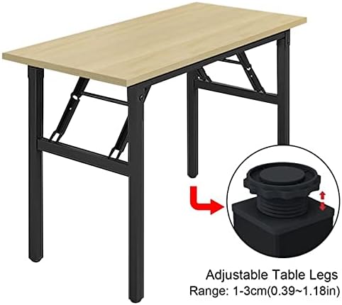 SogesGame Computer Desk, 47 Inch Modern Simple Style Folding Tables, Home Office Writing Desk, Folding Table, No Install Needed, Teak Black - LeafyLoom