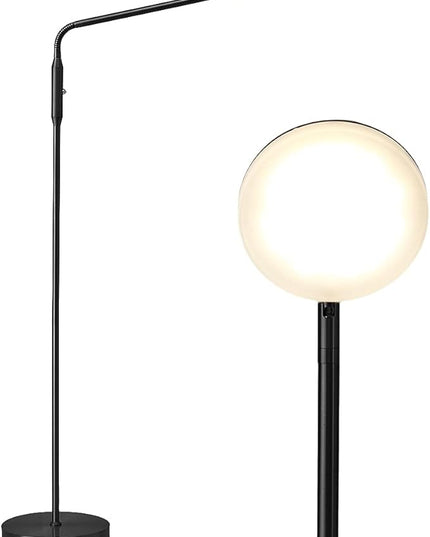 O’Bright Moon - Dimmable LED Floor Lamp, Adjustable Color Temperature for Bedside Reading, Work Light, Art/Crafting Light, Sewing, Ultra Flexible Gooseneck, Rotatable Lighting, Black - LeafyLoom