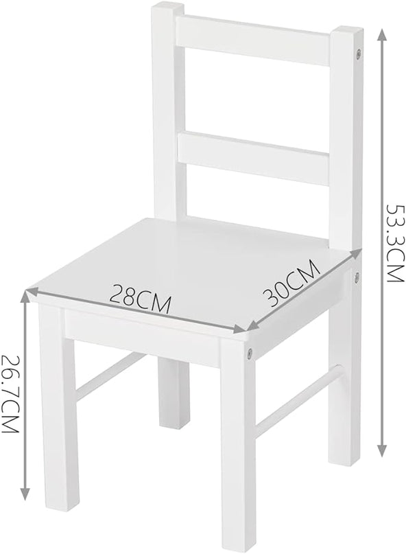 UTEX Child's Wooden Chair Pair for Play or Activity, Set of 2, White … - LeafyLoom