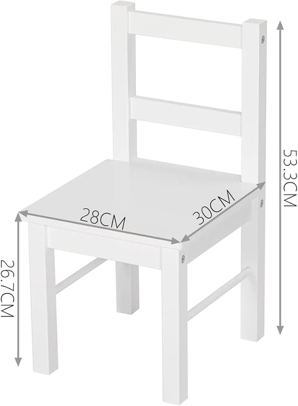 UTEX Child's Wooden Chair Pair for Play or Activity, Set of 2, White … - LeafyLoom