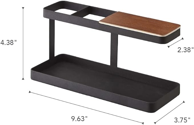 YAMAZAKI home 2300 Desk Bar-Wood & Steel Organizer, One Size, Black - LeafyLoom