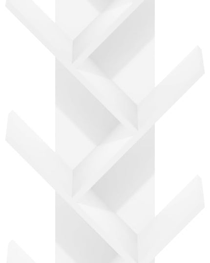 Furinno Tree Bookshelf 7-Tier Floor Standing Tree Bookcase, White - LeafyLoom
