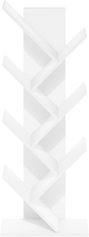 Furinno Tree Bookshelf 7-Tier Floor Standing Tree Bookcase, White - LeafyLoom