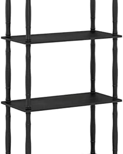 Furinno Turn-N-Tube 4-Tier Multipurpose Shelf Display Rack, Classic Tubes, Americano/Black - LeafyLoom