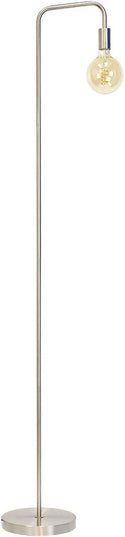 O'Bright Industrial Floor Lamp for Living Room, Metal Lamp, 70 Inches, E26 Socket, Minimalist Design for Decorative Lighting, Stand Lamp for Bedroom, Office, Brushed Nickel - LeafyLoom