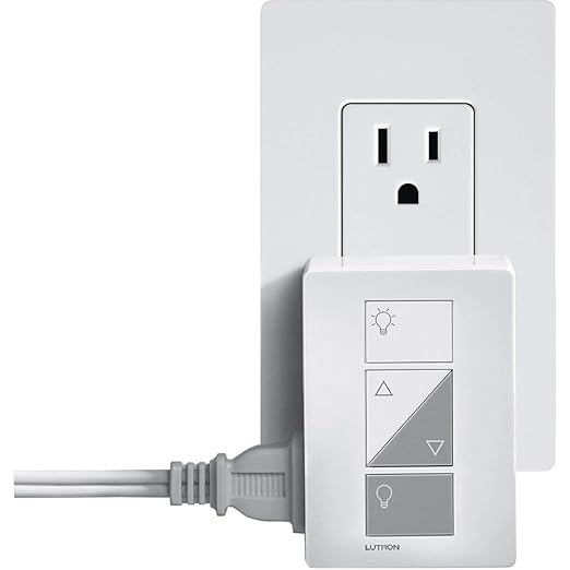 Lutron Caseta Smart Lamp Dimmer Switch (Lutron Smart Hub Required) for Floor and Table Lamps, for Dimmable LED Lights, up to 100 Watt, PD-3PCL-WH, White Lutron