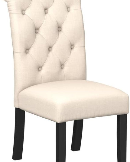 Roundhill Furniture Leviton Solid Wood Tufted Asons Dining Chairs, Set of 2, Tan - LeafyLoom