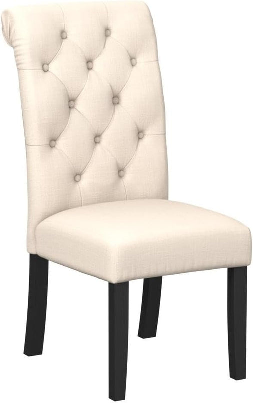 Roundhill Furniture Leviton Solid Wood Tufted Asons Dining Chairs, Set of 2, Tan - LeafyLoom
