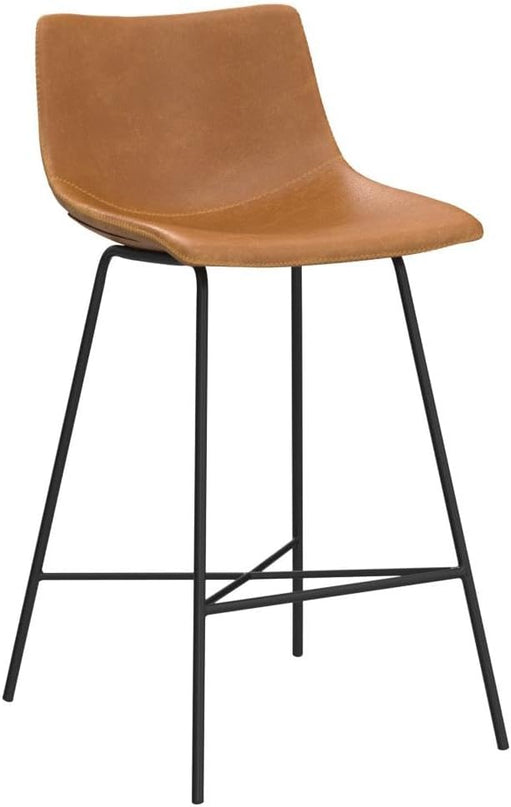 Poly and Bark Counter Stool 24 inches - Counter Height Bar Stools Set of 3 - Sturdy Kitchen Stools with Backs - Comfortable Bar Chair - Modern Countertop-High Chairs, Kitchen Island Barstools – Tan - LeafyLoom