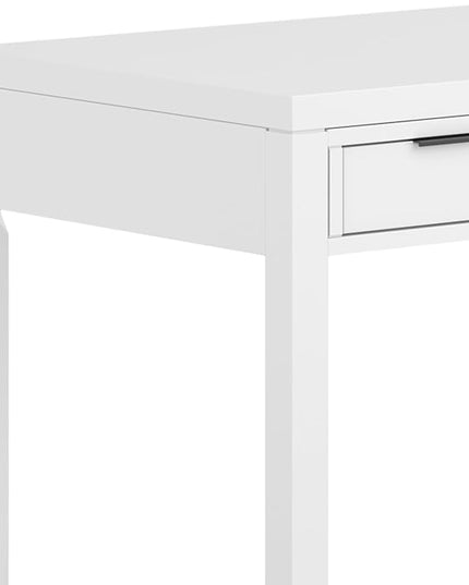 SIMPLIHOME Hollander Solid Wood Contemporary 60 Inch Wide Desk in White, for The Office Desk, Writing Table, Workstation and Study Table Distressed Dark Brown - LeafyLoom