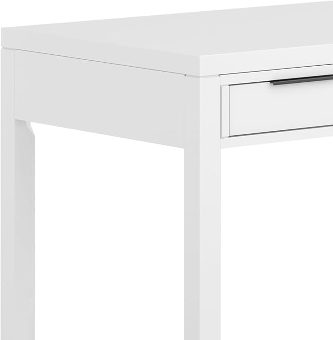 SIMPLIHOME Hollander Solid Wood Contemporary 60 Inch Wide Desk in White, for The Office Desk, Writing Table, Workstation and Study Table Distressed Dark Brown - LeafyLoom