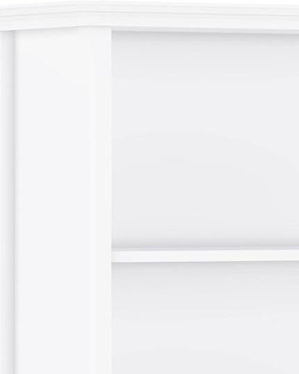 SIMPLIHOME Amherst SOLID WOOD 30 Inch Transitional 5 Shelf Bookcase in White, For the Living Room, Study Room and Office - LeafyLoom