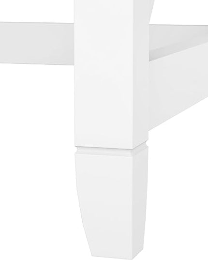 Bush Furniture Key West Writing Table for Home Office | Small Modern Farmhouse Desk, 48W, Pure White and Shiplap Gray - LeafyLoom