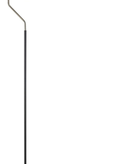 Globe Electric 67506 Powell 63" Floor Lamp, Matte Black, Antique Brass Accent, Stepless Rotary Dimmer Switch on Socket - LeafyLoom
