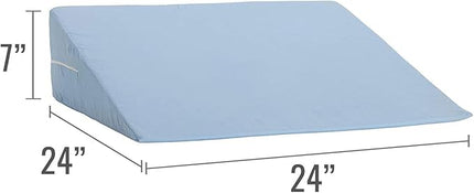 DMI Bed Wedge Pillow and Triangle Wedge with Elevated Incline for Neck Pain, Headaches, Reflux, Shoulders, Back Pain, Foot Support, Knee Pain or Restless Leg Syndrome, 24x24x7 inches, Blue - LeafyLoom