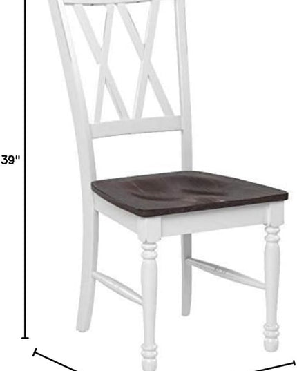 Crosley Furniture Shelby Dining Chairs (Set of 2), Distressed White - LeafyLoom