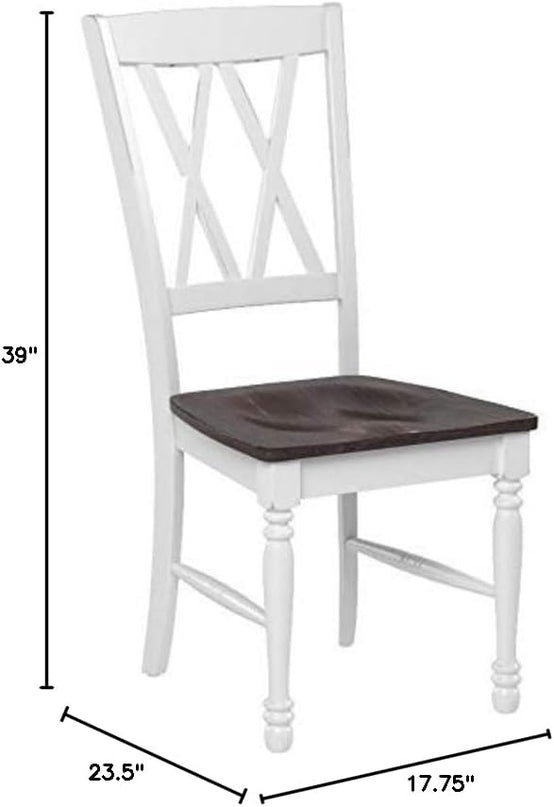 Crosley Furniture Shelby Dining Chairs (Set of 2), Distressed White - LeafyLoom